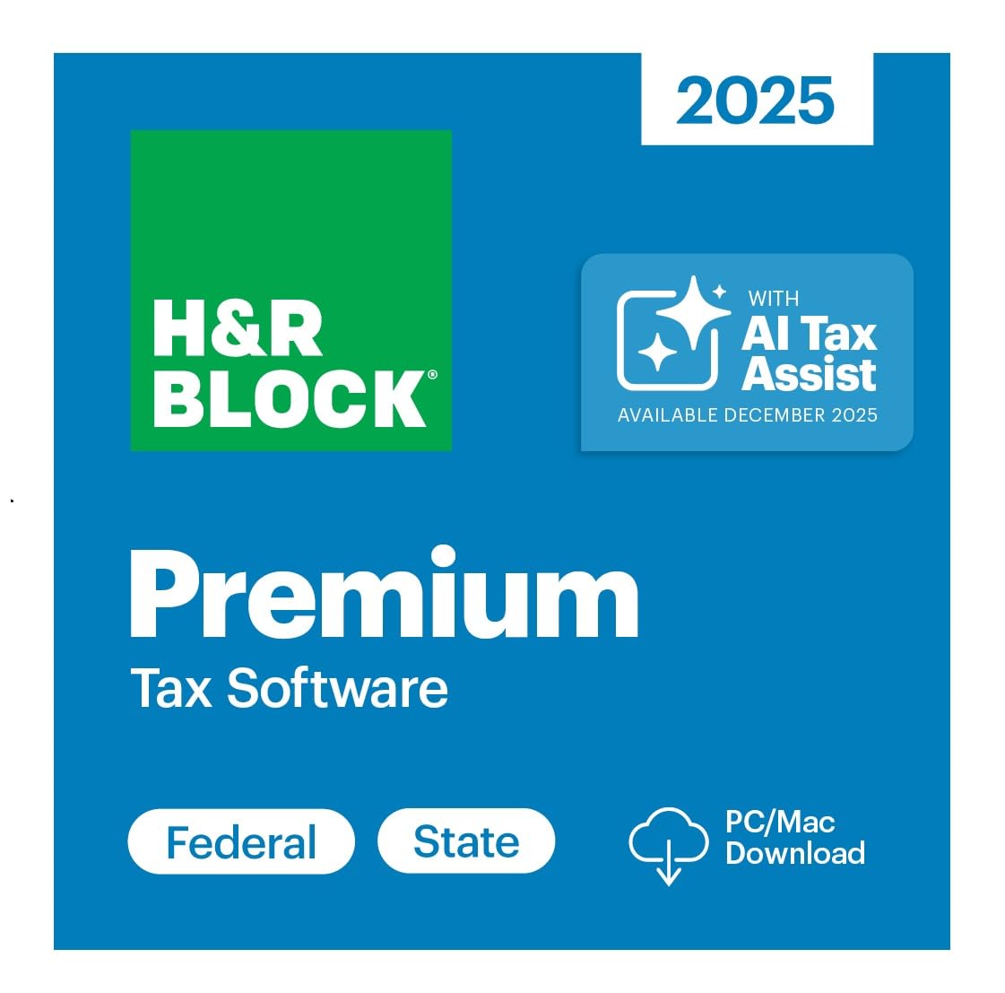Premium H&R Block Tax Software Premium 2025 Win/Mac [PC/Mac Online Code] - FileSwift Edition