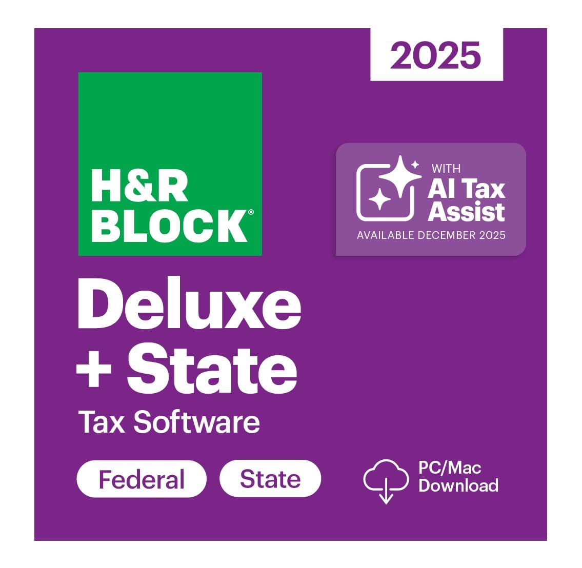 Premium H&R Block Tax Software Deluxe + State 2025 Win/Mac [PC/Mac Online Code] - FileSwift Edition